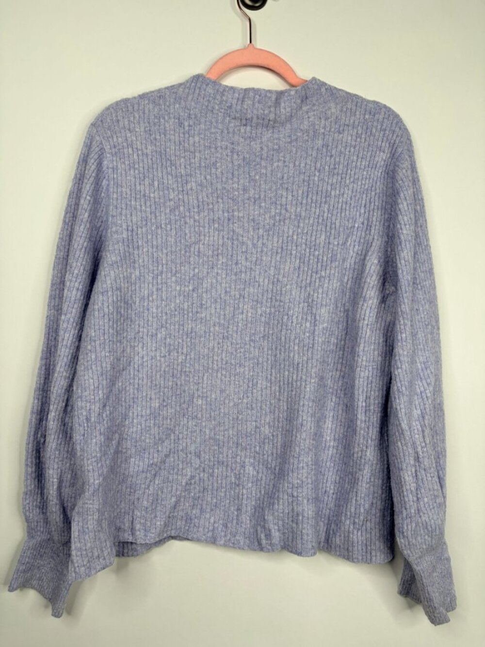 2/$30 J. Crew Ribbed Mockneck Sweater in Extra-soft Yarn Lilac XL #A2237 - Picture 5 of 7